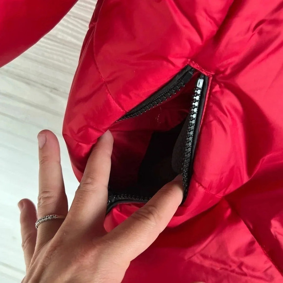 Urban Republic Red Hooded Puffer Coat Zip Up Fleece Lined Girls Size L (14/16) - Picture 8 of 15